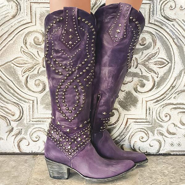 Mia | Elegant Western Knee-High Boots