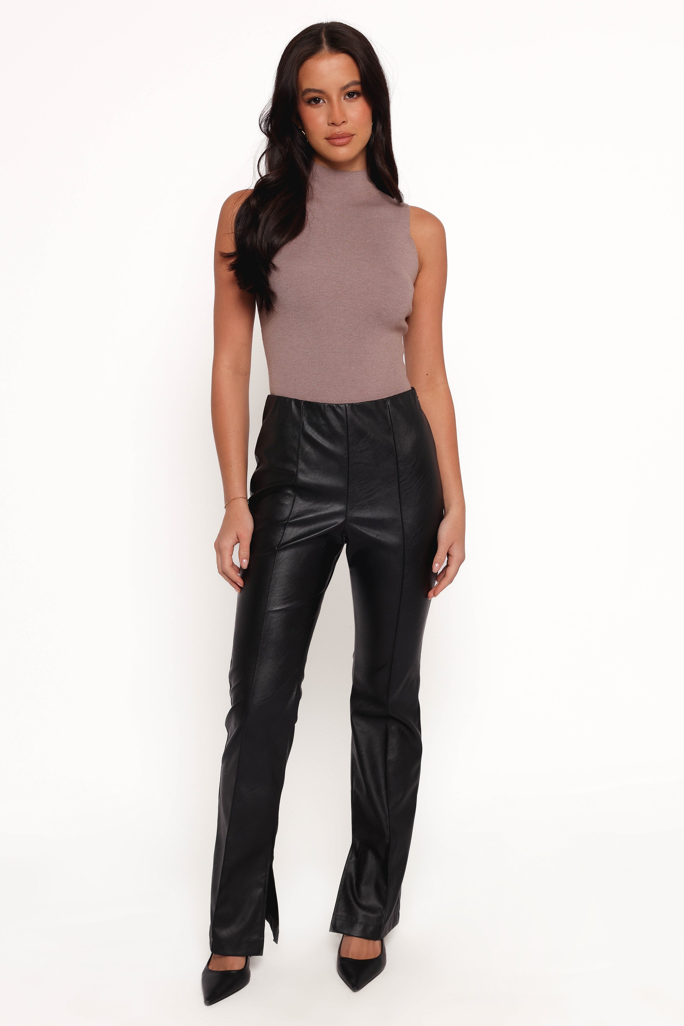 Mia | Modern High Waist Faux Leather Pants
