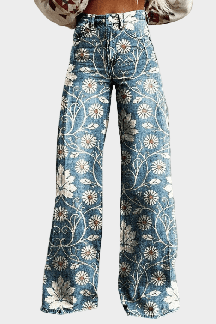 Mia | Relaxed High Waisted Wide Leg Denim Jeans