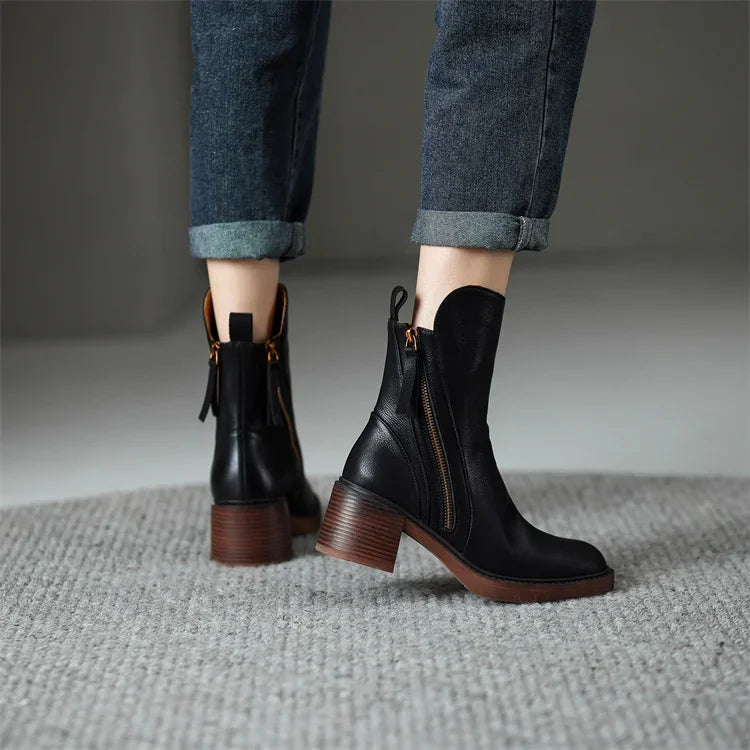 Mia | Stylish Black Ankle Boots for Women