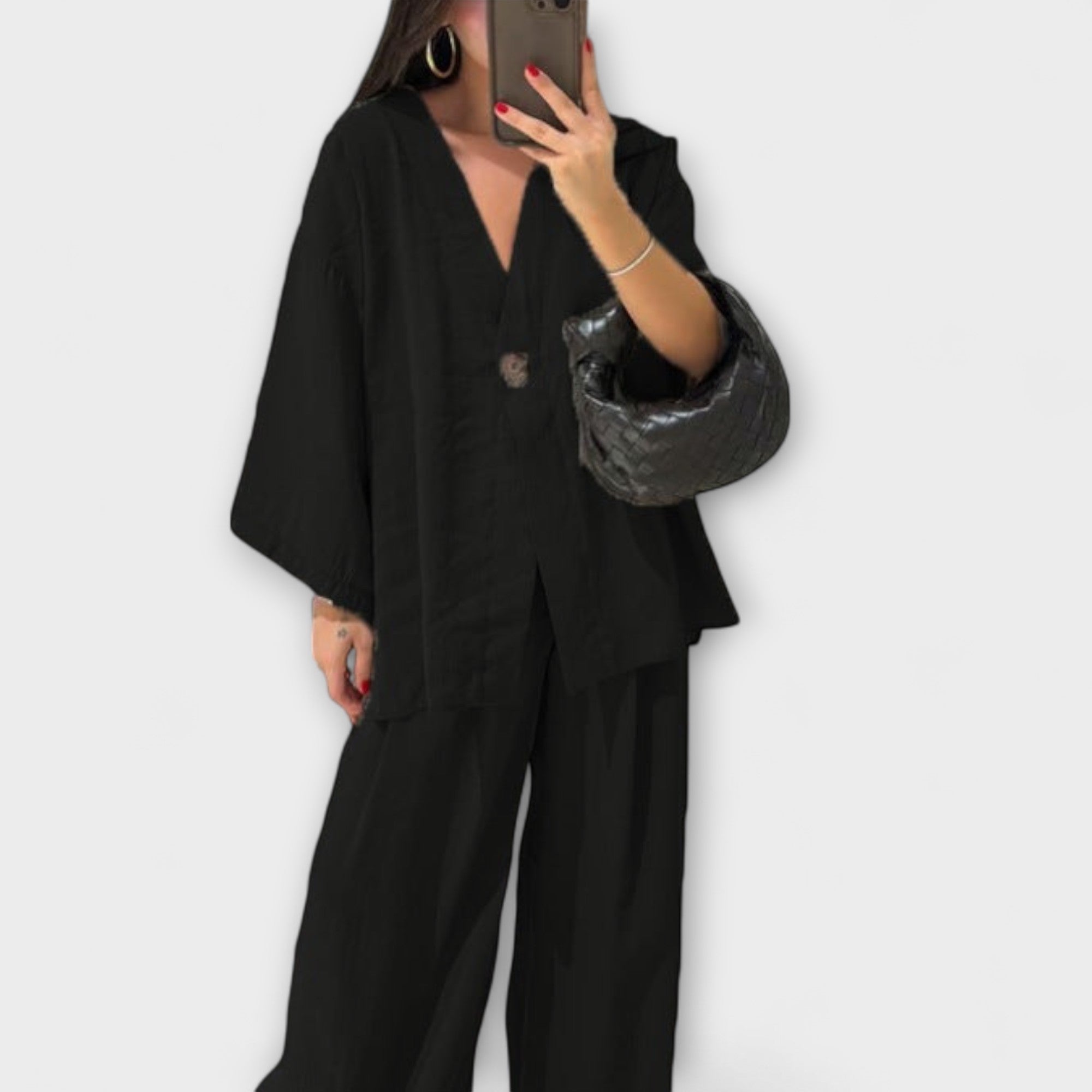 Mia | Stylish Casual V-Neck Top and Pants Set