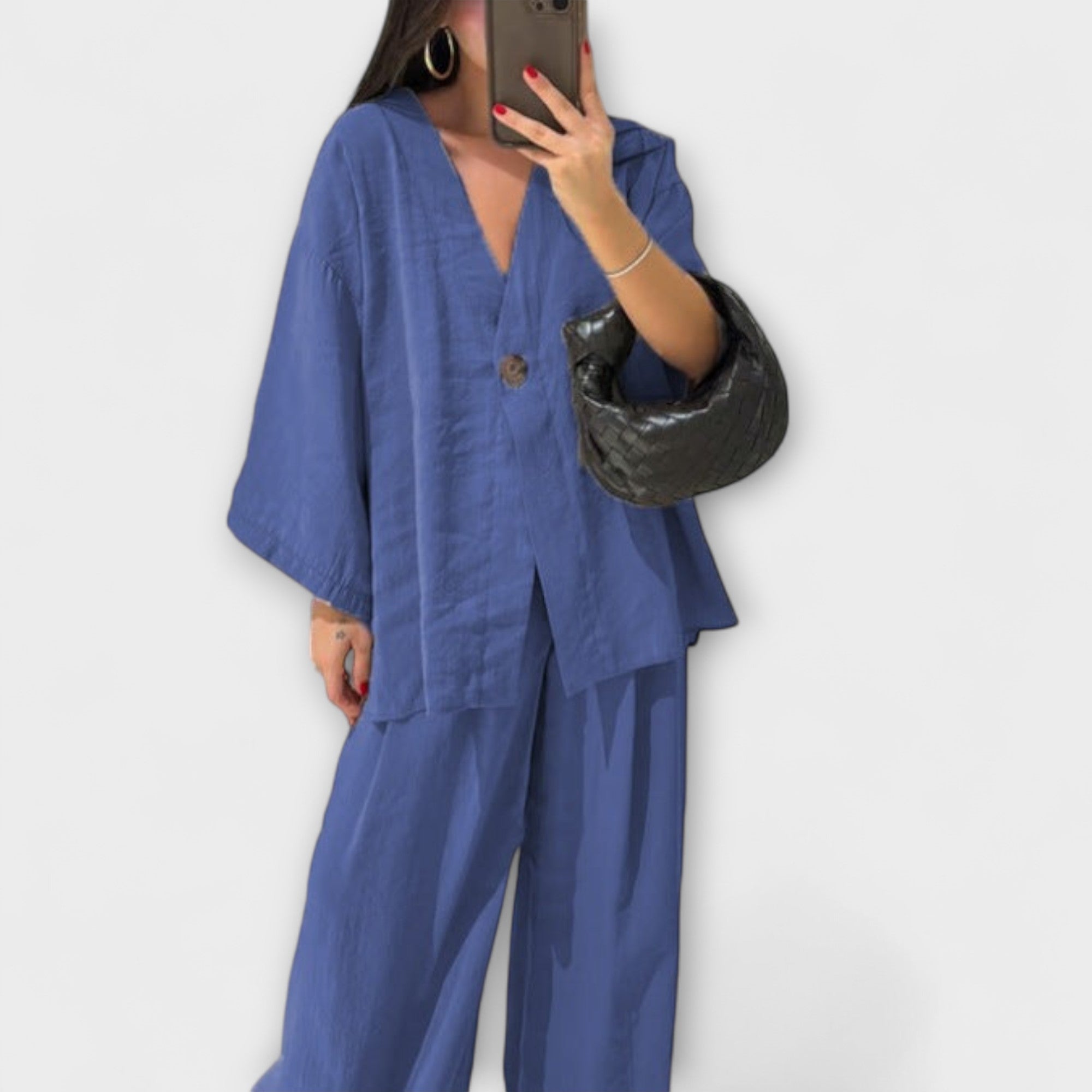 Mia | Stylish Casual V-Neck Top and Pants Set