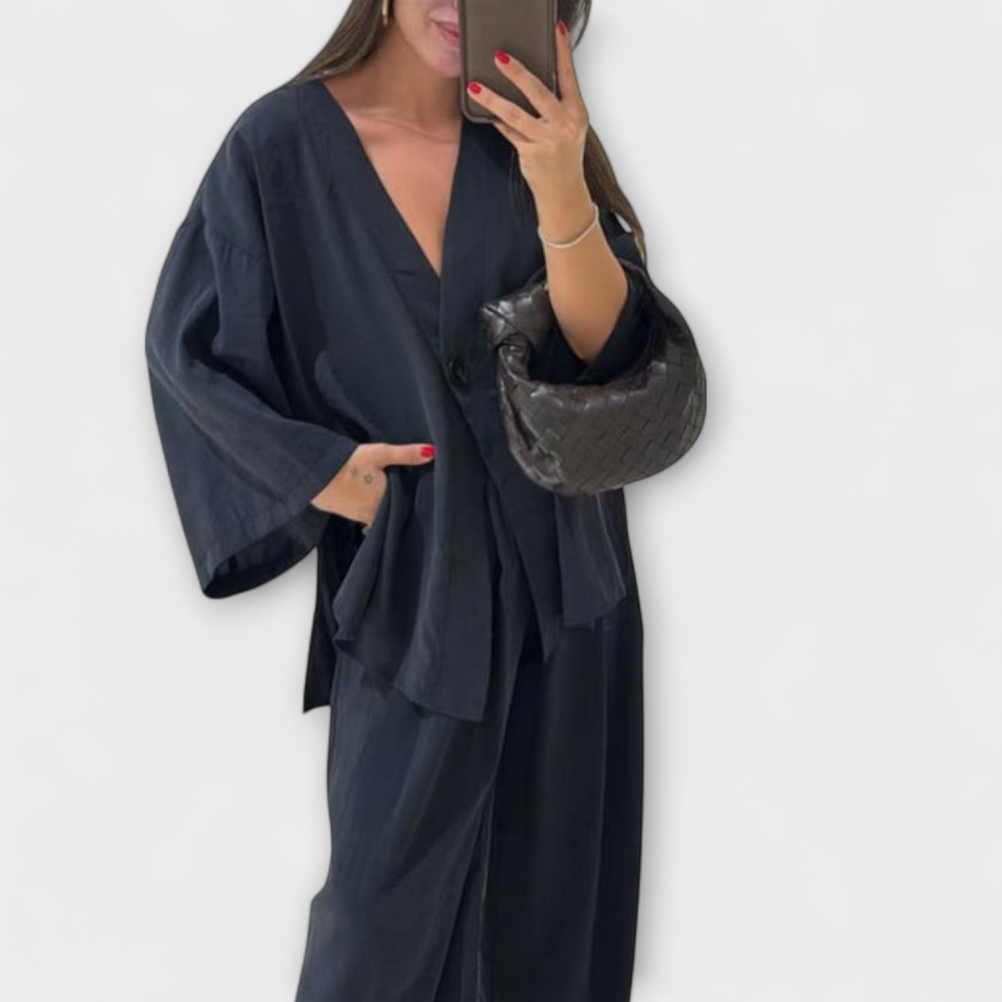 Mia | Stylish Casual V-Neck Top and Pants Set