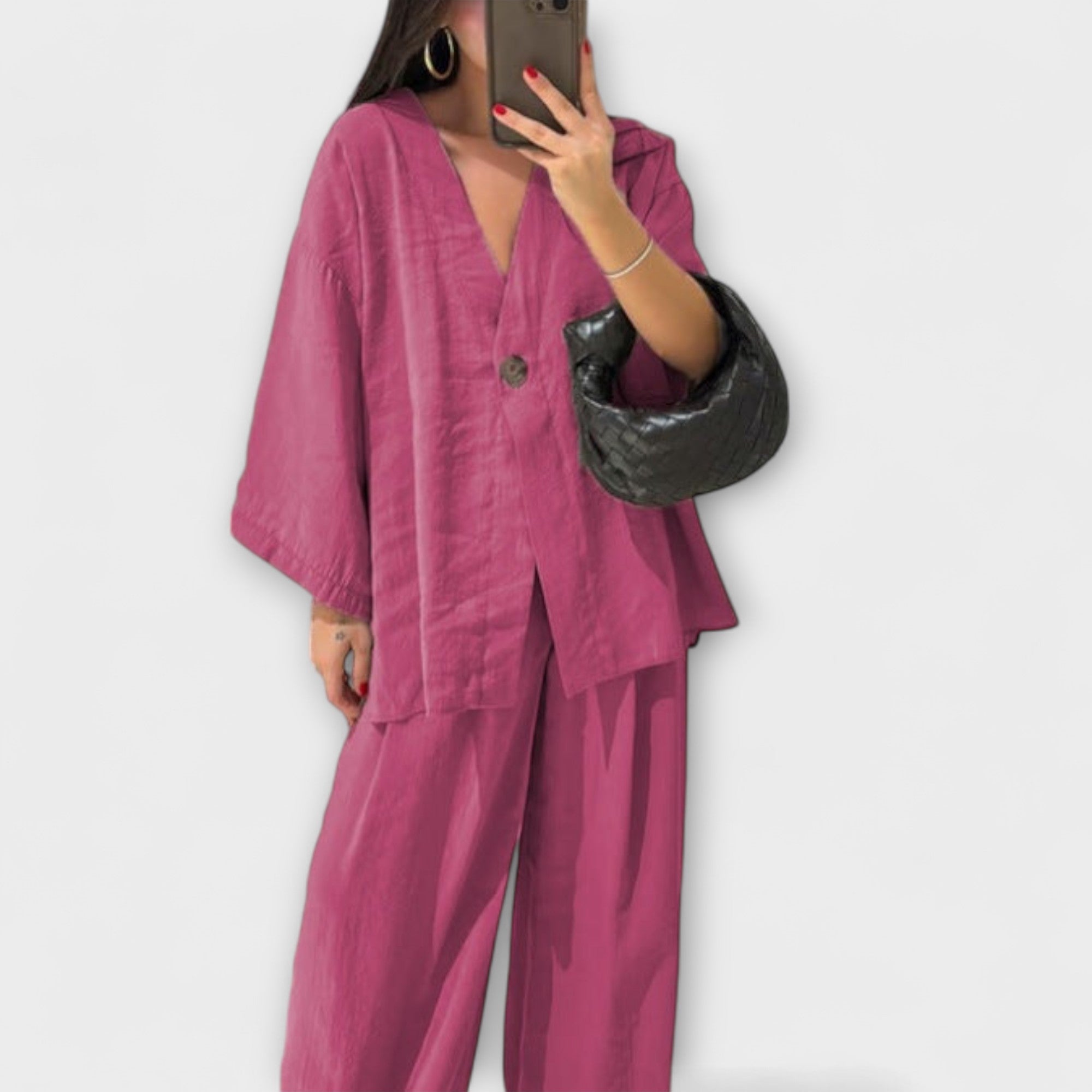 Mia | Stylish Casual V-Neck Top and Pants Set