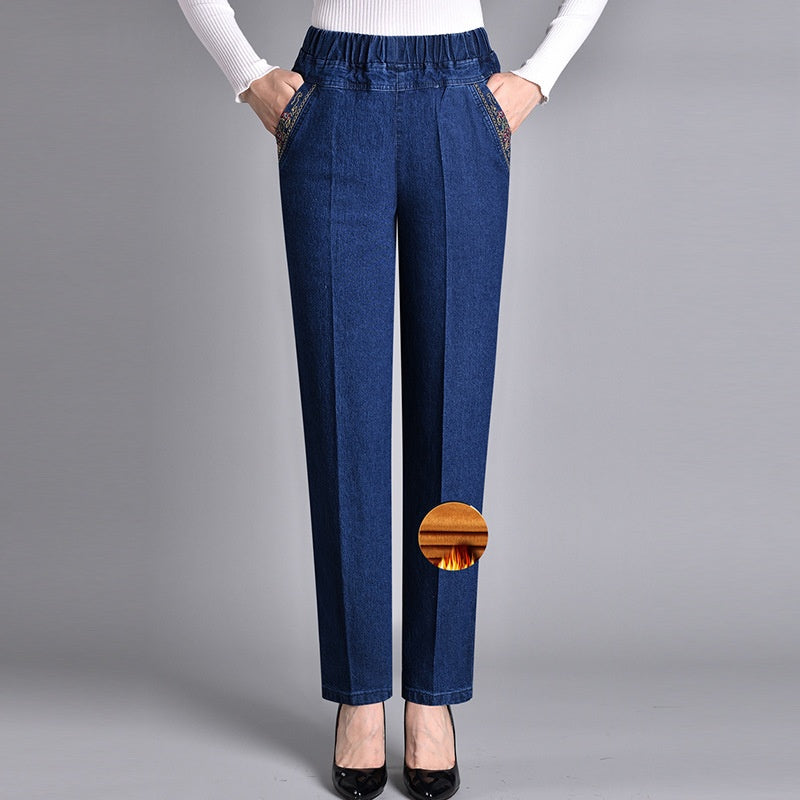 Mia | Stylish Elastic Waist Black Women's Jeans