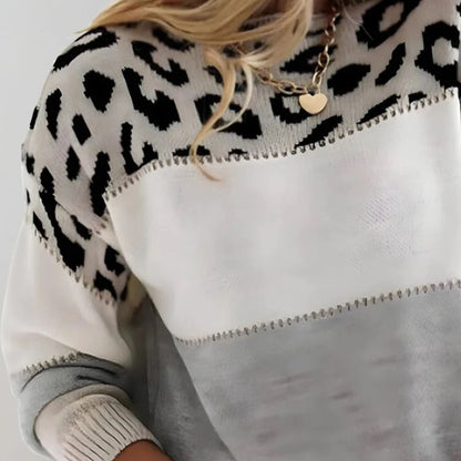 Mia | Stylish Relaxed Leopard Print Womens Sweater