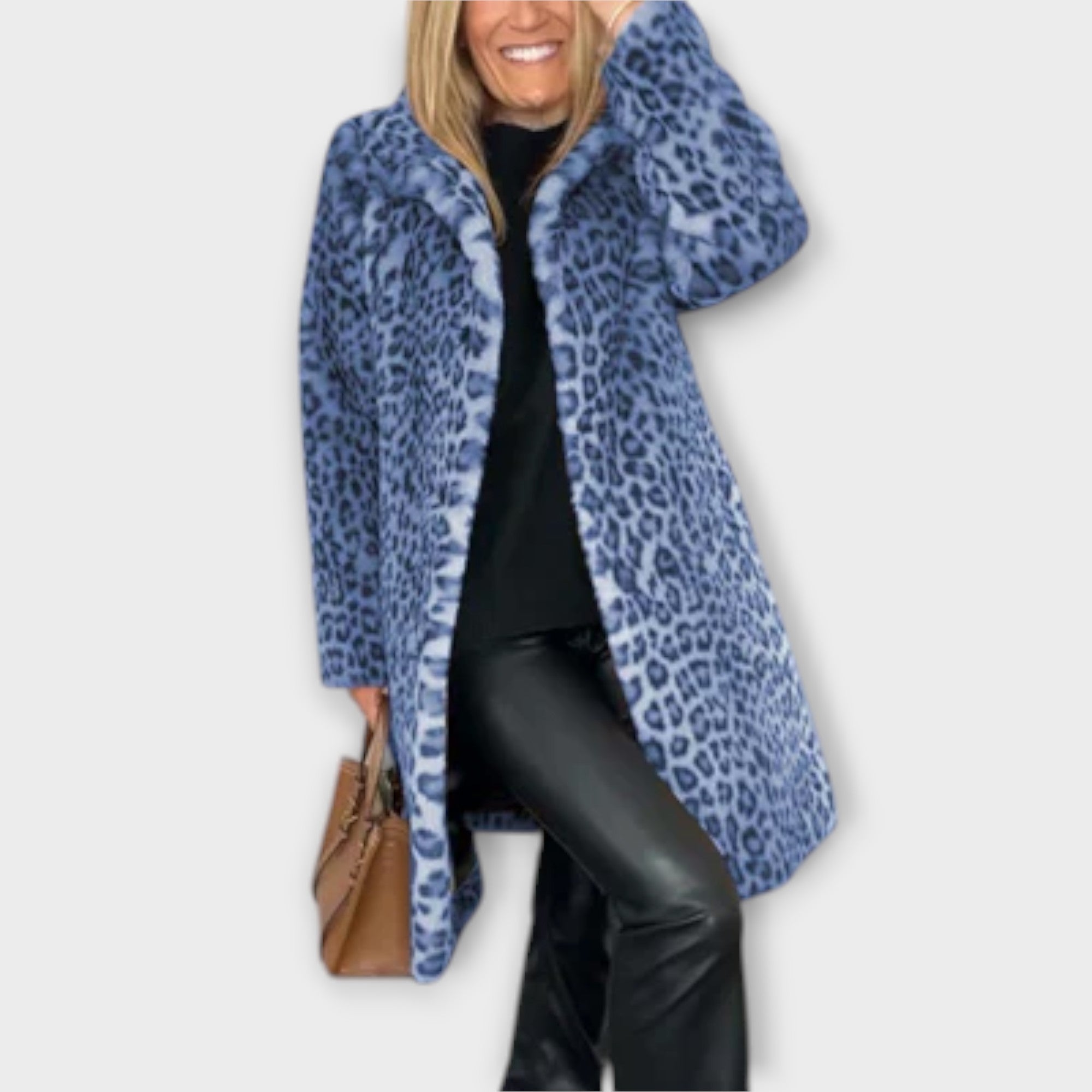 Mia | Stylish Warm Leopard Print Faux Fur Coat