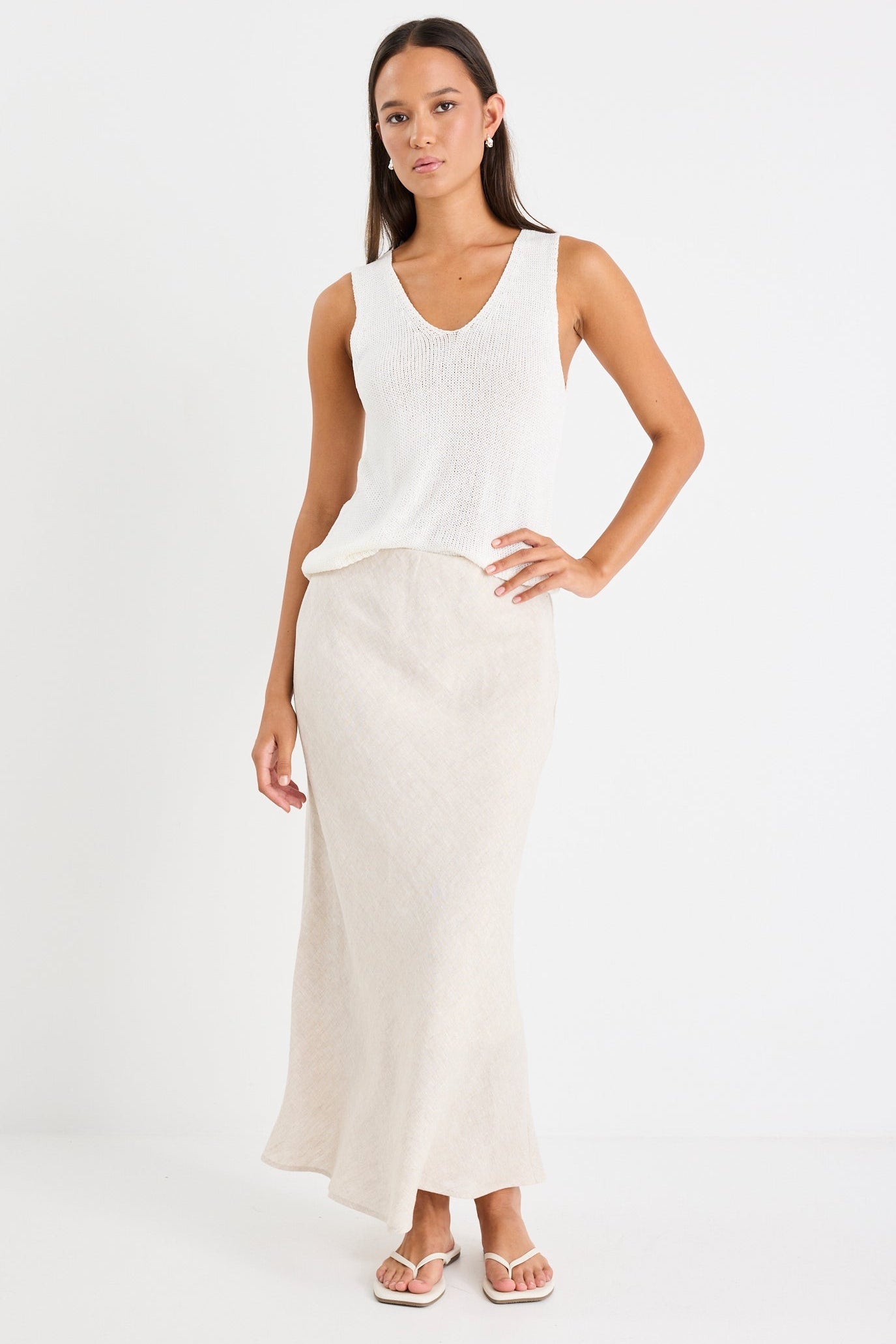 Olivia | Elegant Bias Cut Midi Skirt for Women