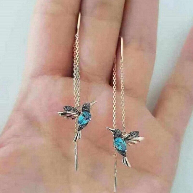 Hummingbird Earrings with cubic zirconia