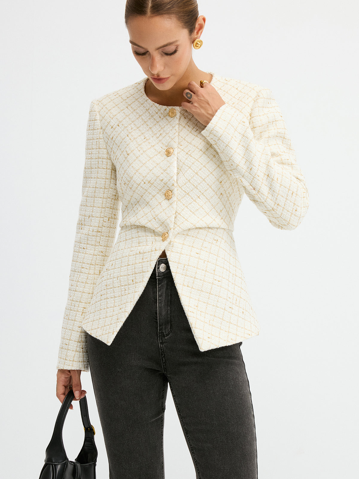 Romina | Tweed Blazer with Waist-Cinching Design | Stylish Layer for Effortless Elegance