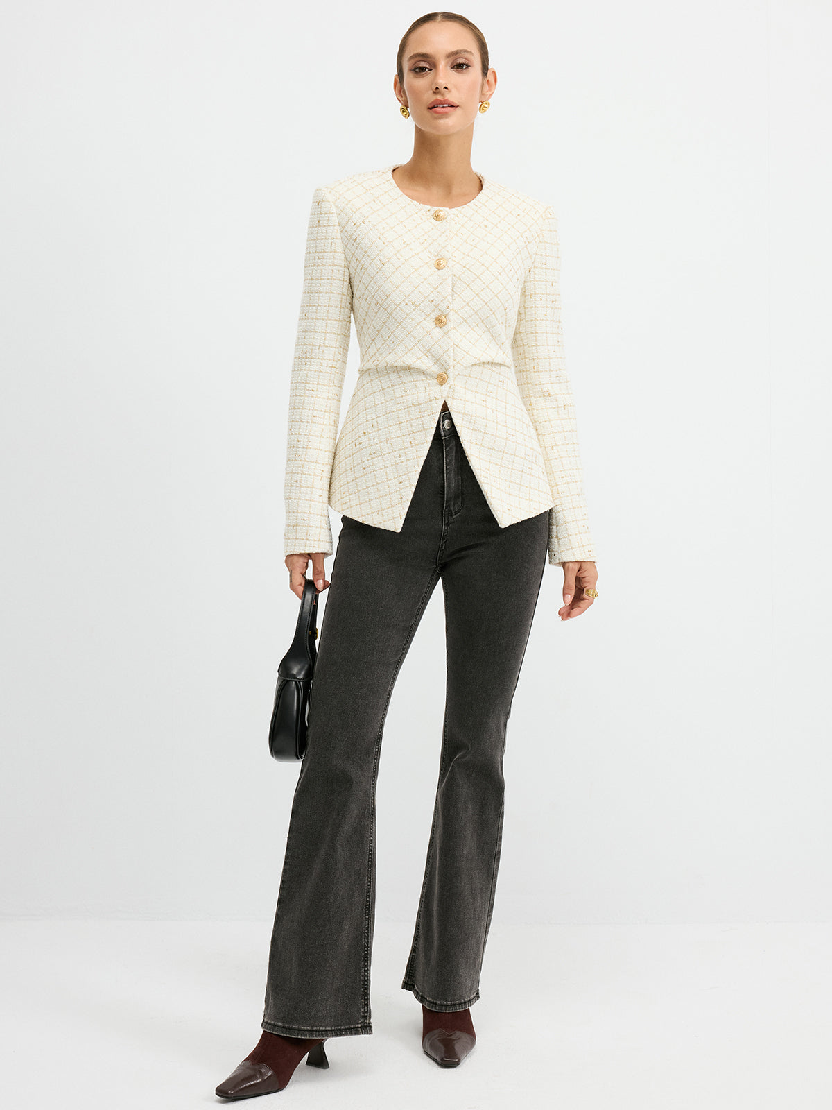 Romina | Tweed Blazer with Waist-Cinching Design | Stylish Layer for Effortless Elegance