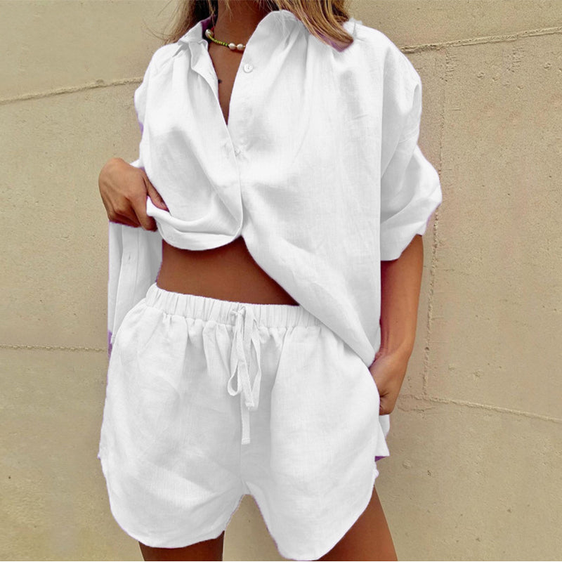 Sophia | Breezy Oversized Linen Two-Piece Women's Outfit