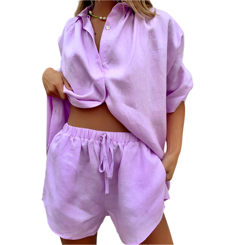Sophia | Breezy Oversized Linen Two-Piece Women's Outfit