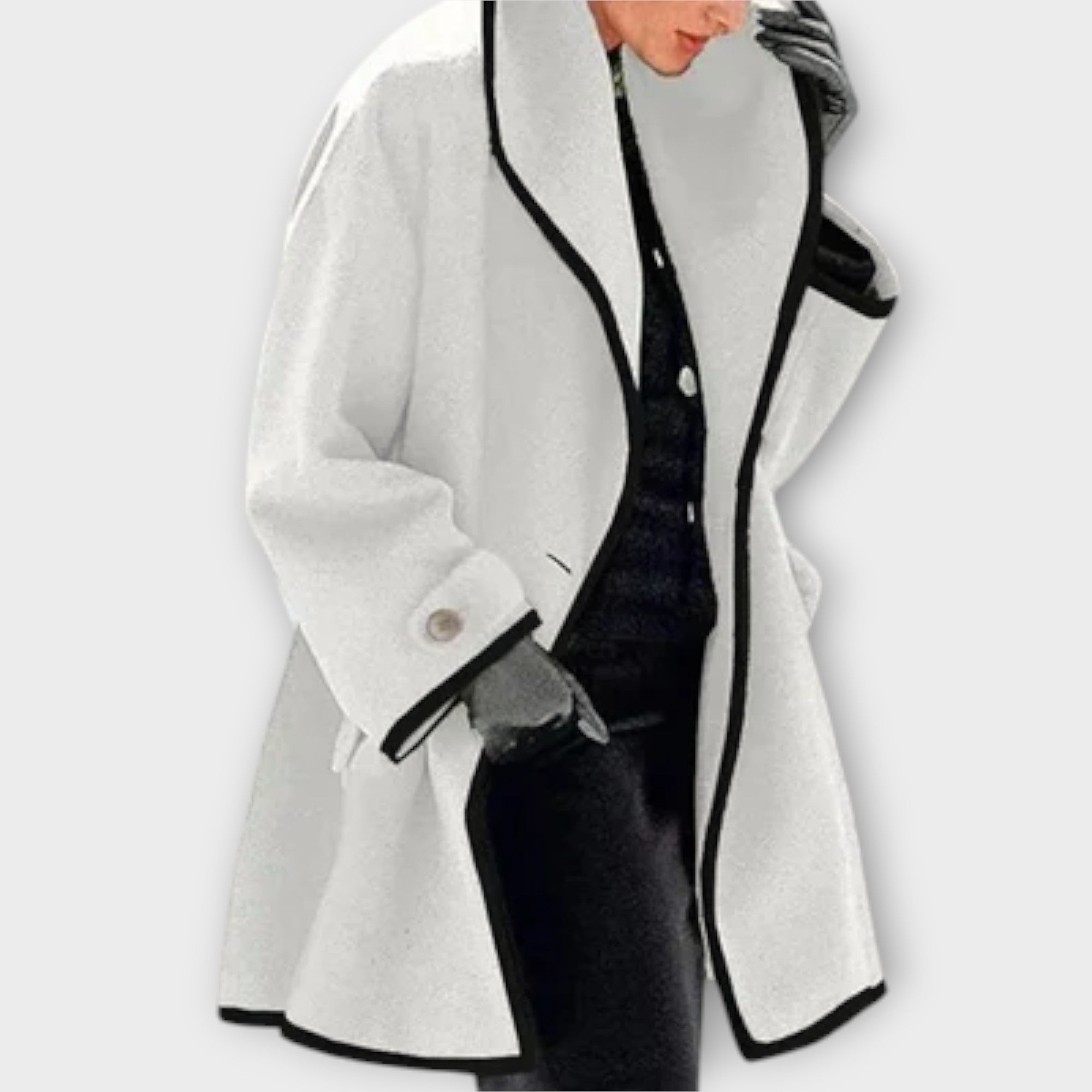 Sophia | Chic Tailored Black Trench Coat for Women
