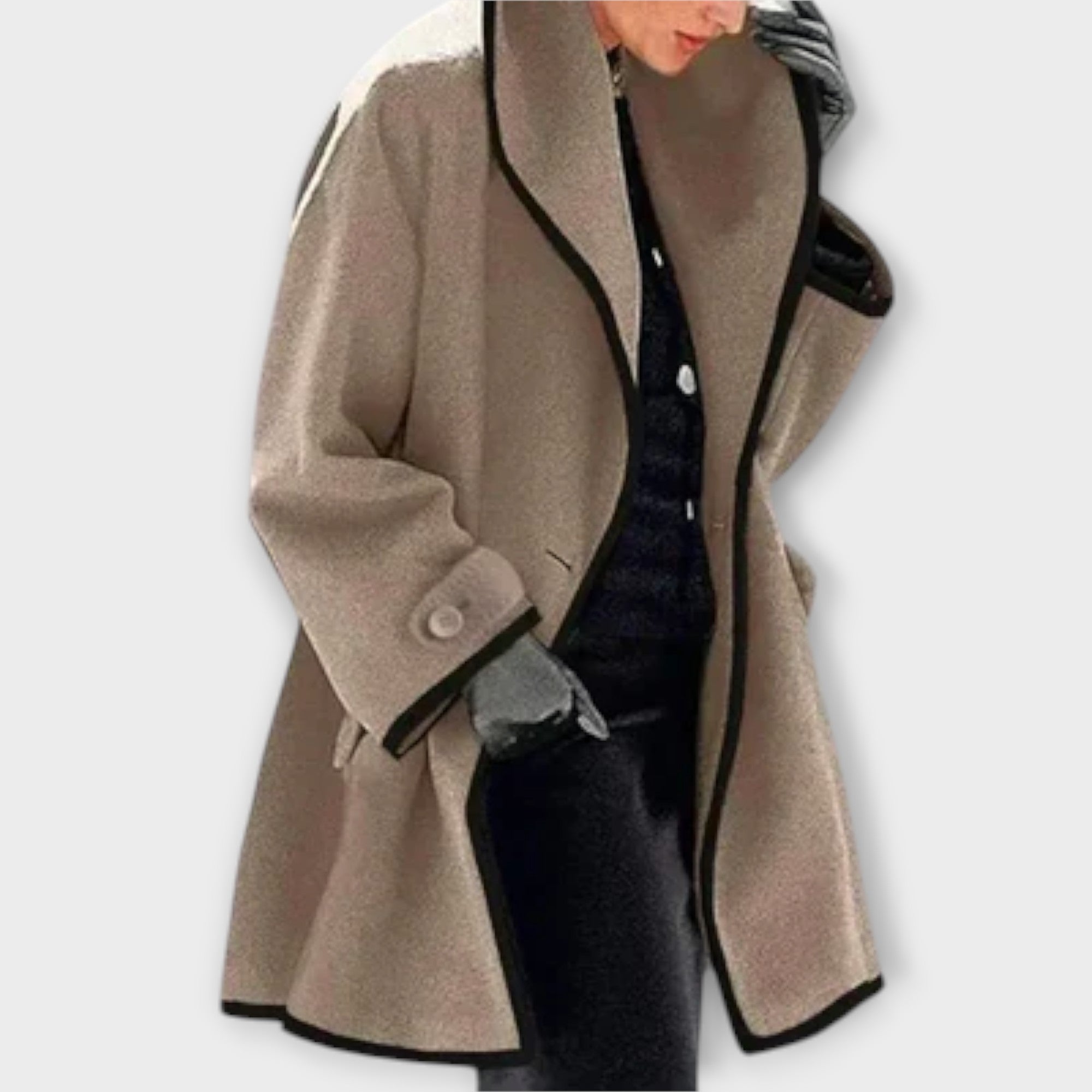 Sophia | Chic Tailored Black Trench Coat for Women