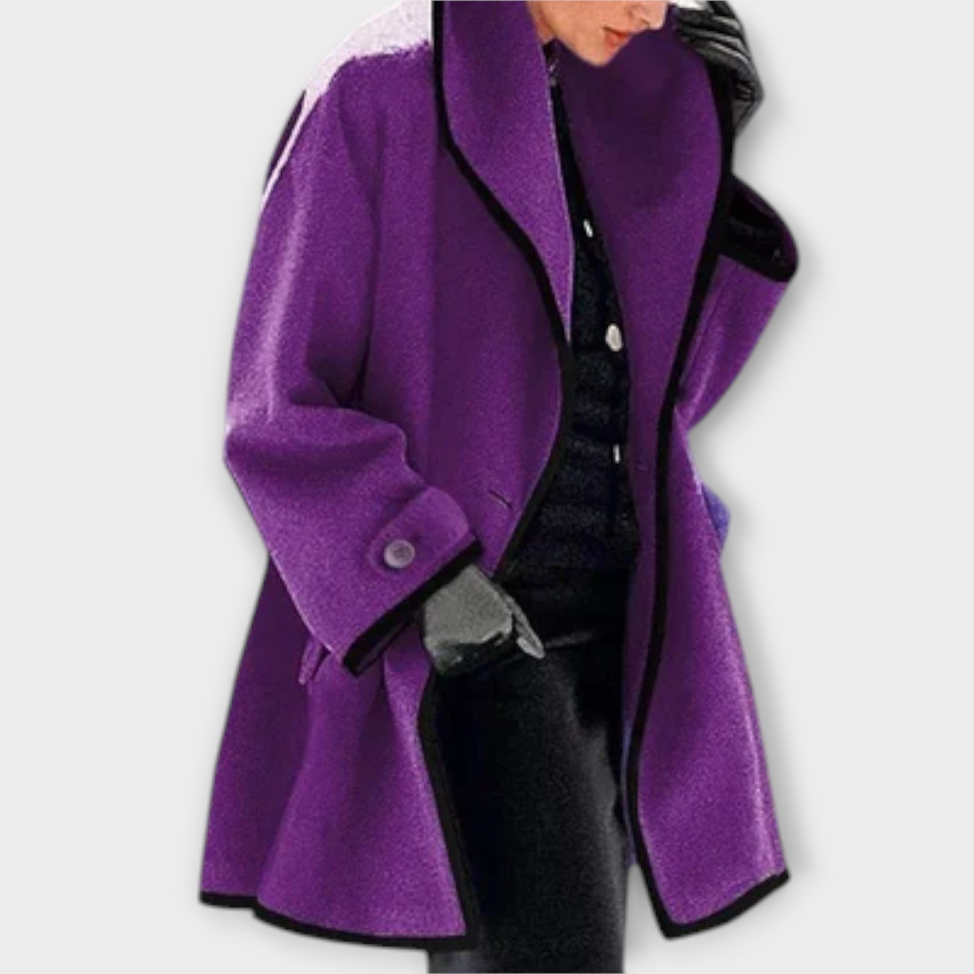 Sophia | Chic Tailored Black Trench Coat for Women