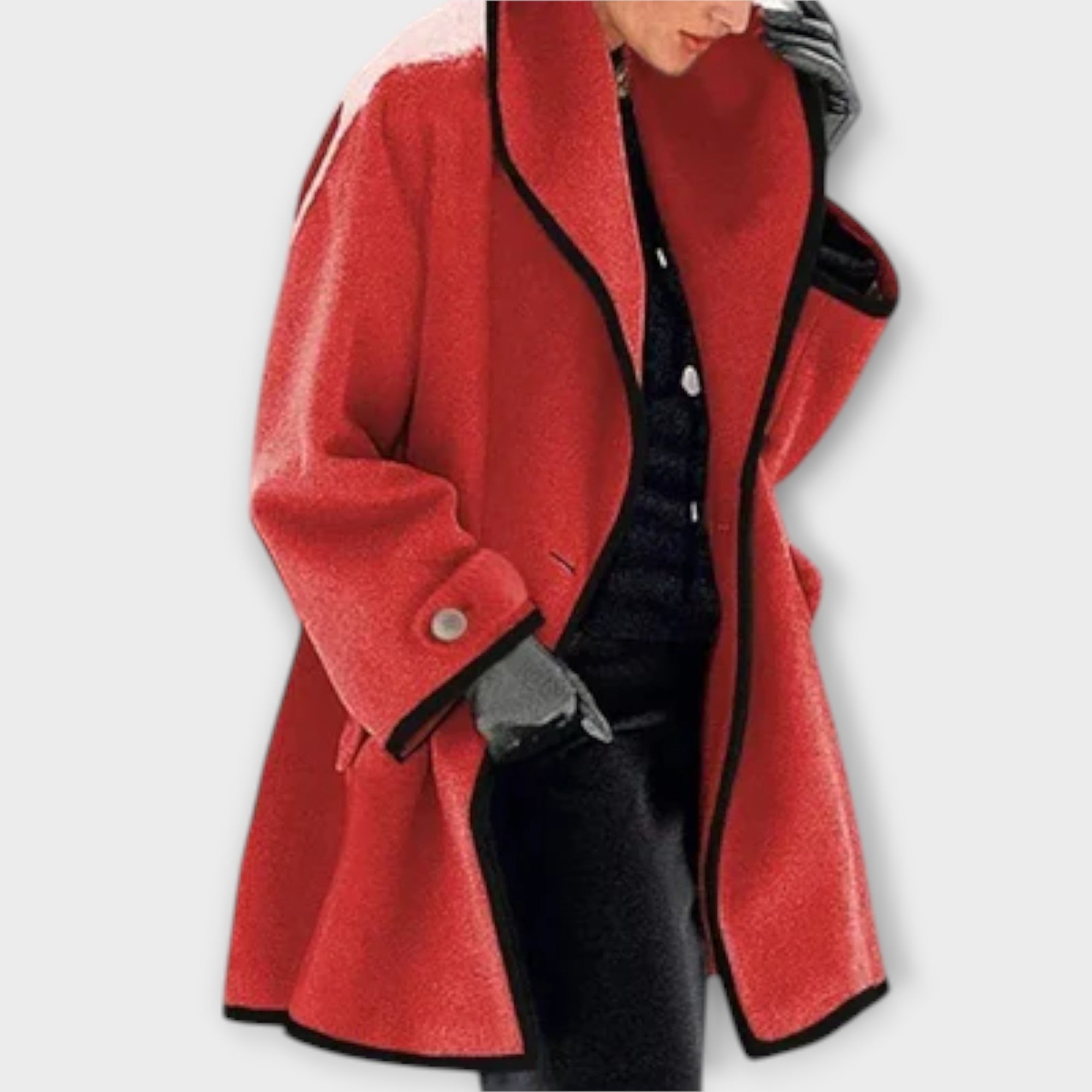 Sophia | Chic Tailored Black Trench Coat for Women