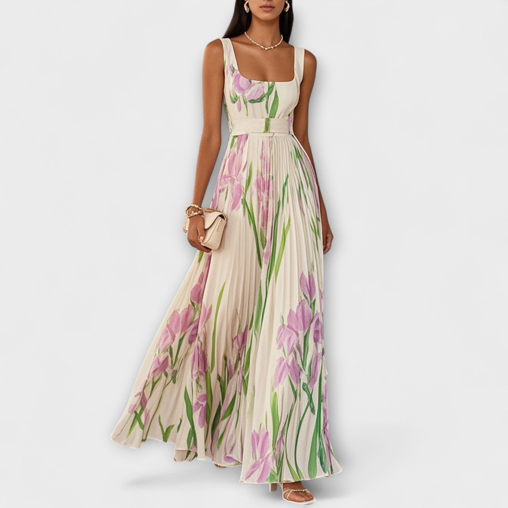 Sophia | Elegant Floral Chiffon Maxi Dress