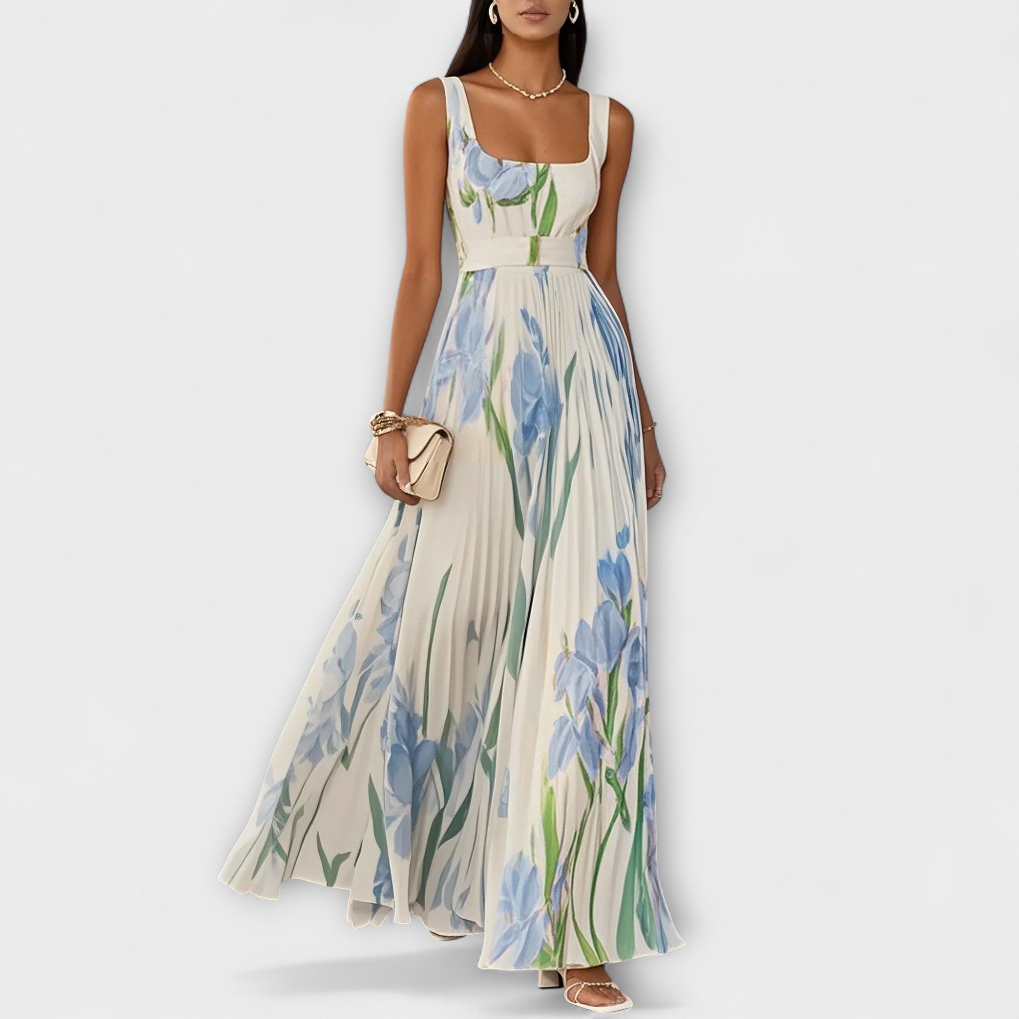 Sophia | Elegant Floral Chiffon Maxi Dress