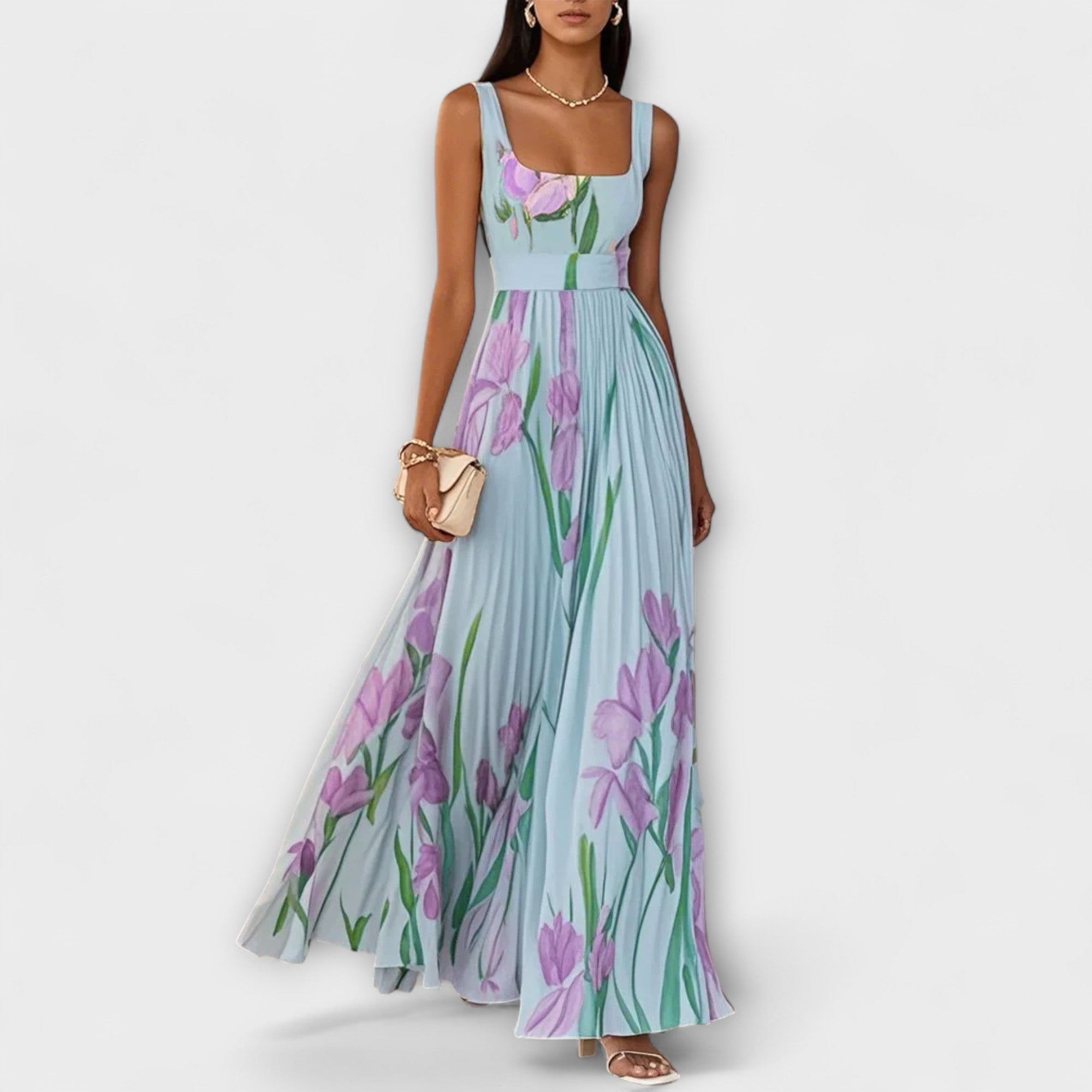 Sophia | Elegant Floral Chiffon Maxi Dress