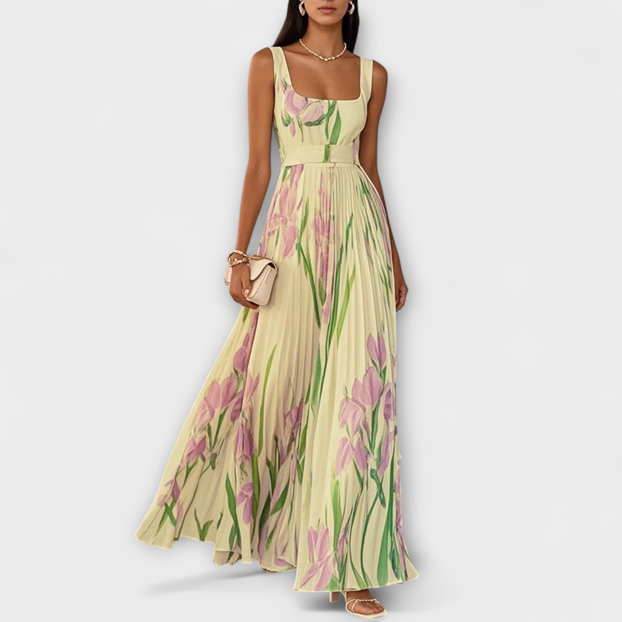 Sophia | Elegant Floral Chiffon Maxi Dress