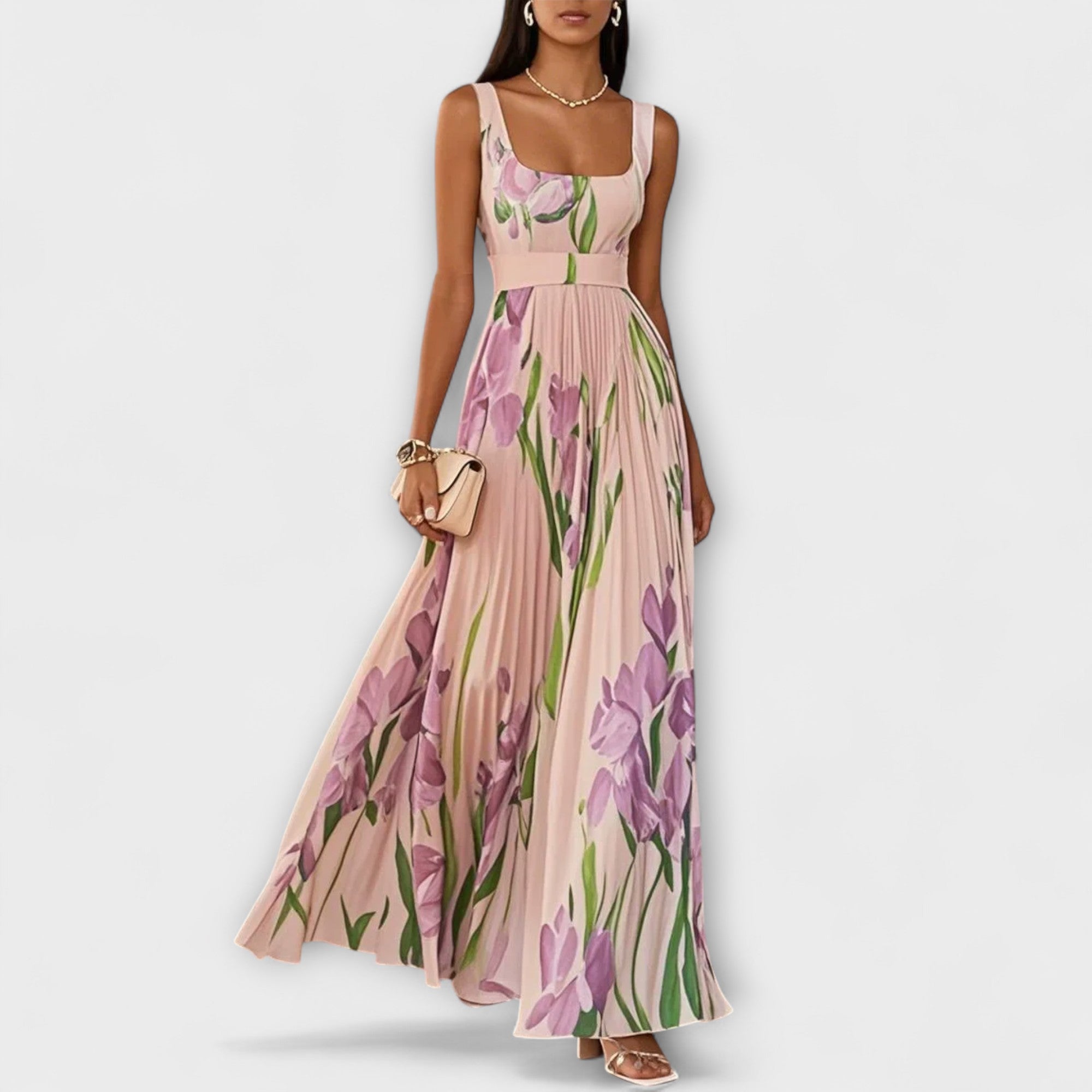 Sophia | Elegant Floral Chiffon Maxi Dress