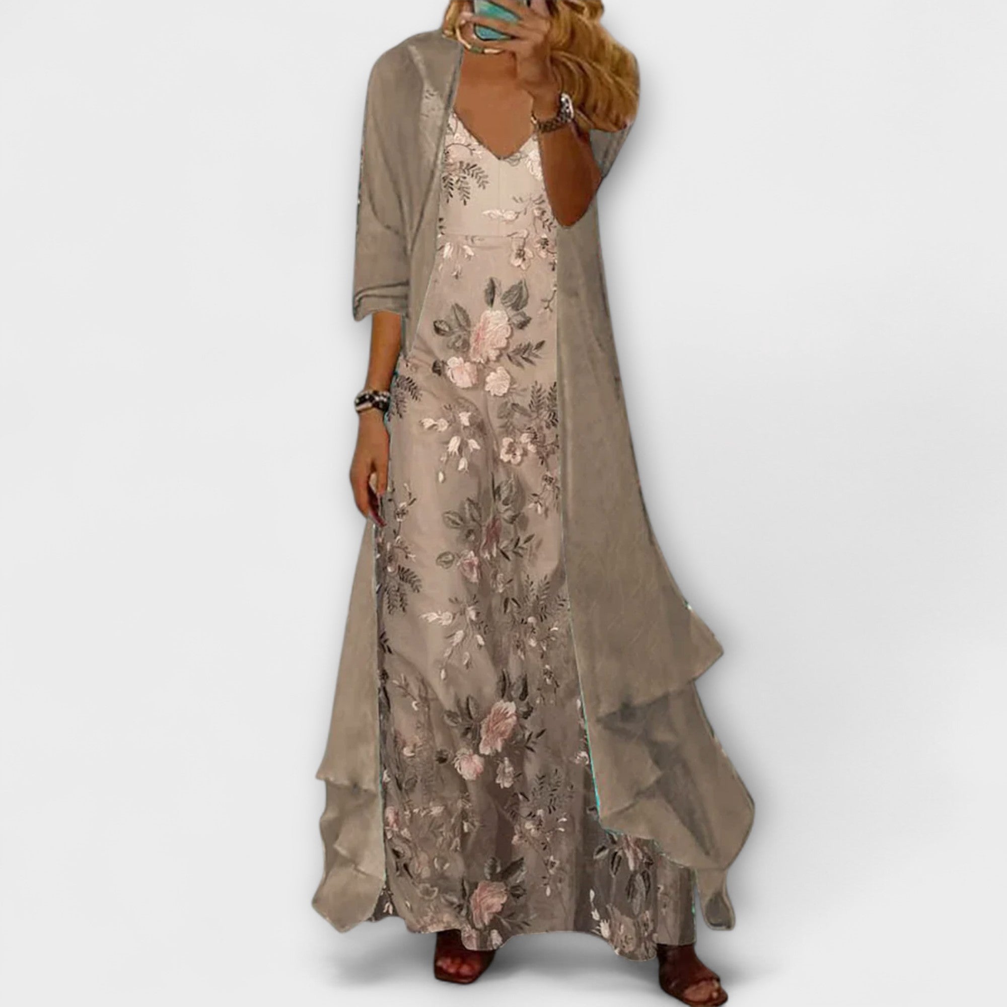 Sophia | Elegant Floral Summer Maxi Dress Set