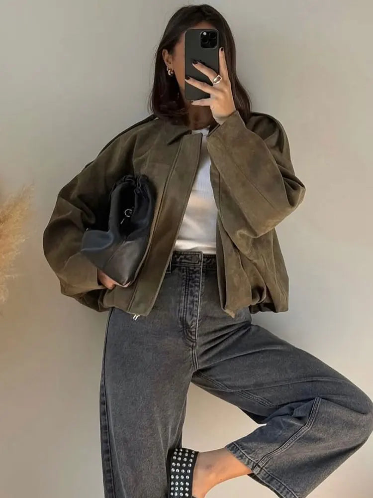 Sophia | Stylish Vintage Bomber Jacket