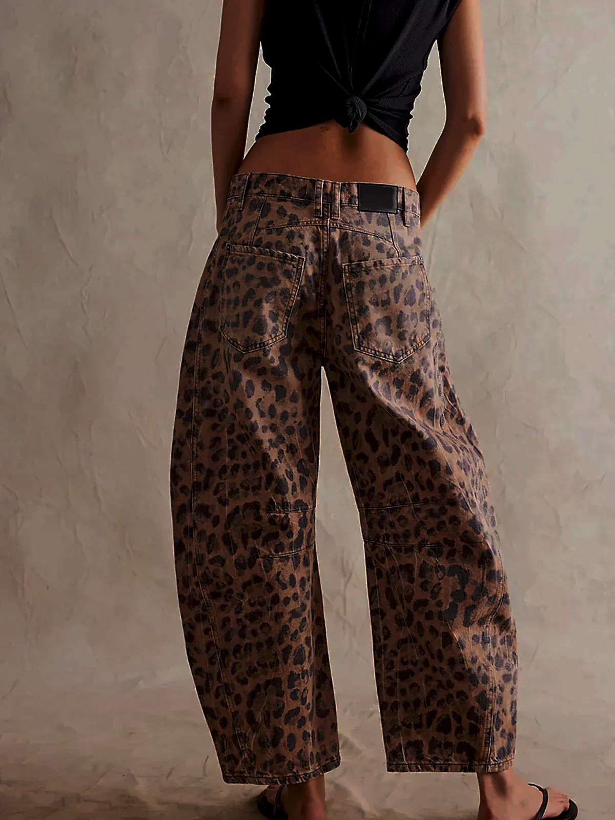 Sophie | Chic Wide Leg Womens Pants in Leopard Print