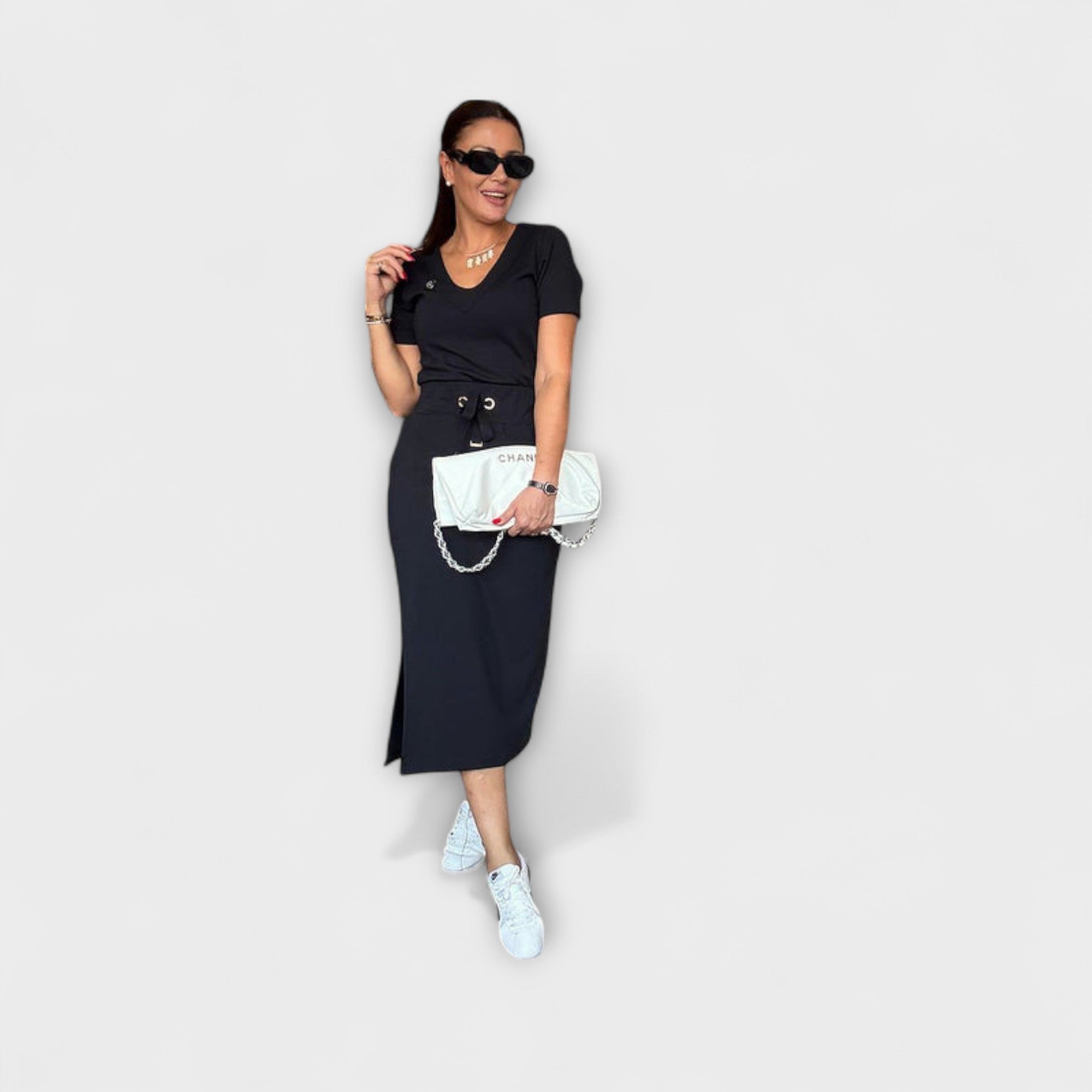 Sophie | Elegant Breezy V-Neck Top and Skirt Set for Women's Outfit