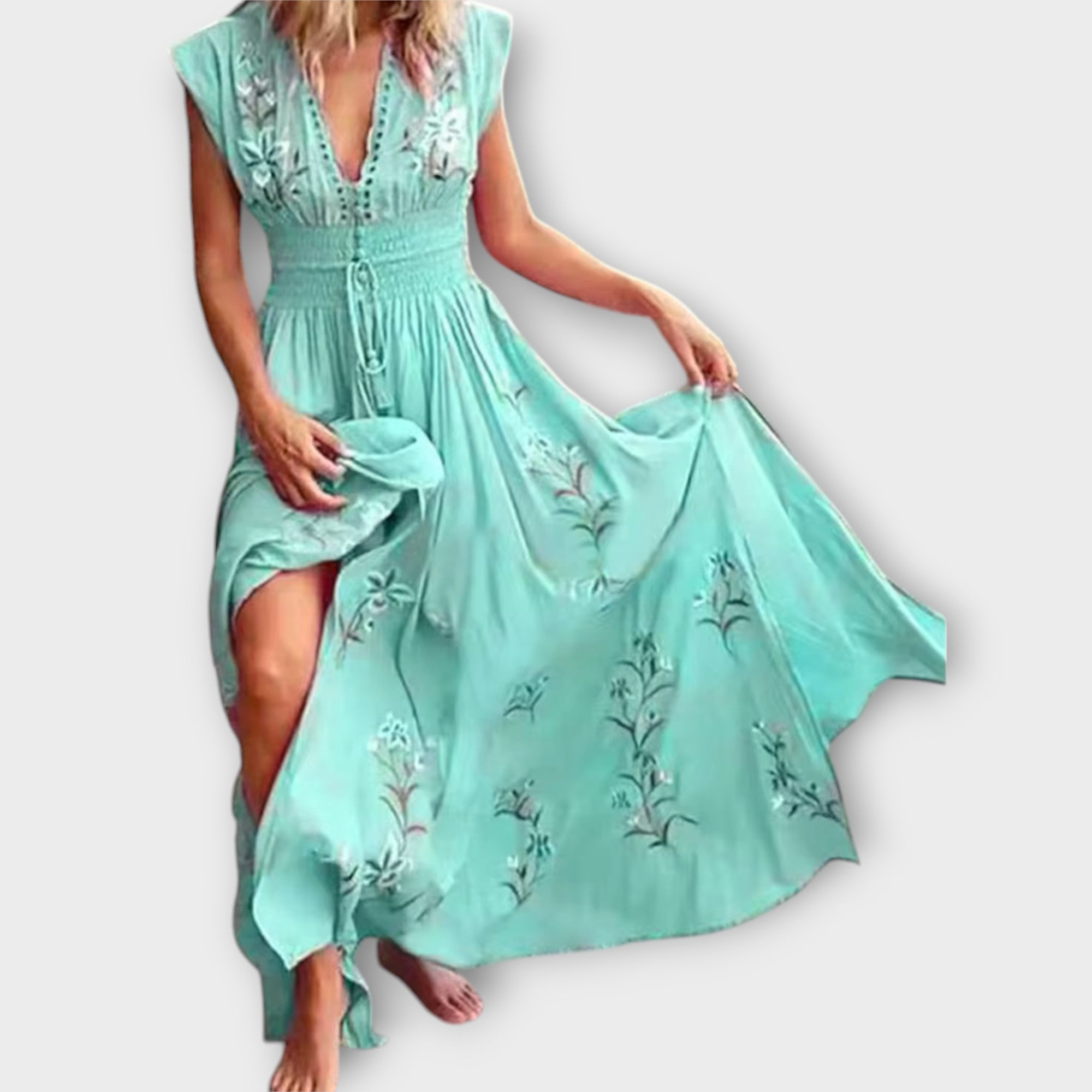 Sophie | Elegant Floral Summer Dress with Exquisite Embroidery
