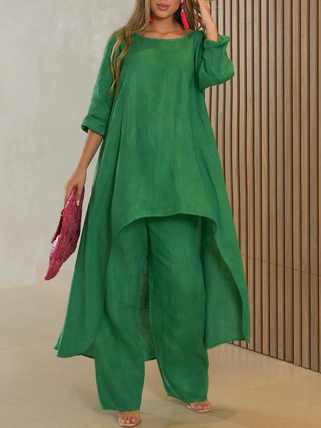 Sophie | Elegant Flowing Two-Piece Women's Outfit with Wide-Leg Pants