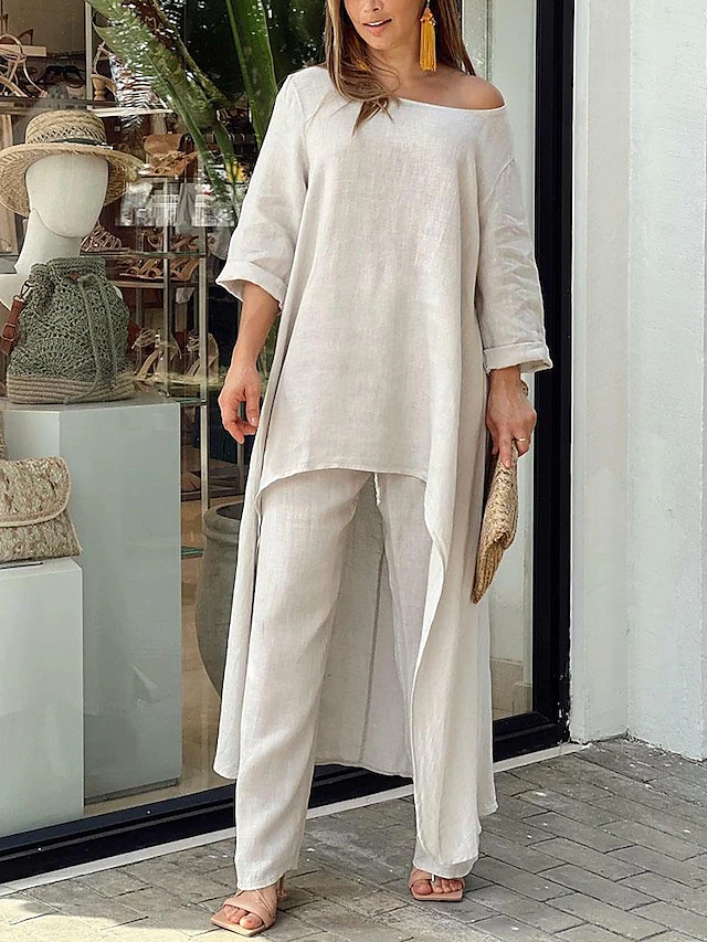 Sophie | Elegant Flowing Two-Piece Women's Outfit with Wide-Leg Pants