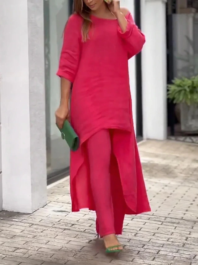Sophie | Elegant Flowing Two-Piece Women's Outfit with Wide-Leg Pants