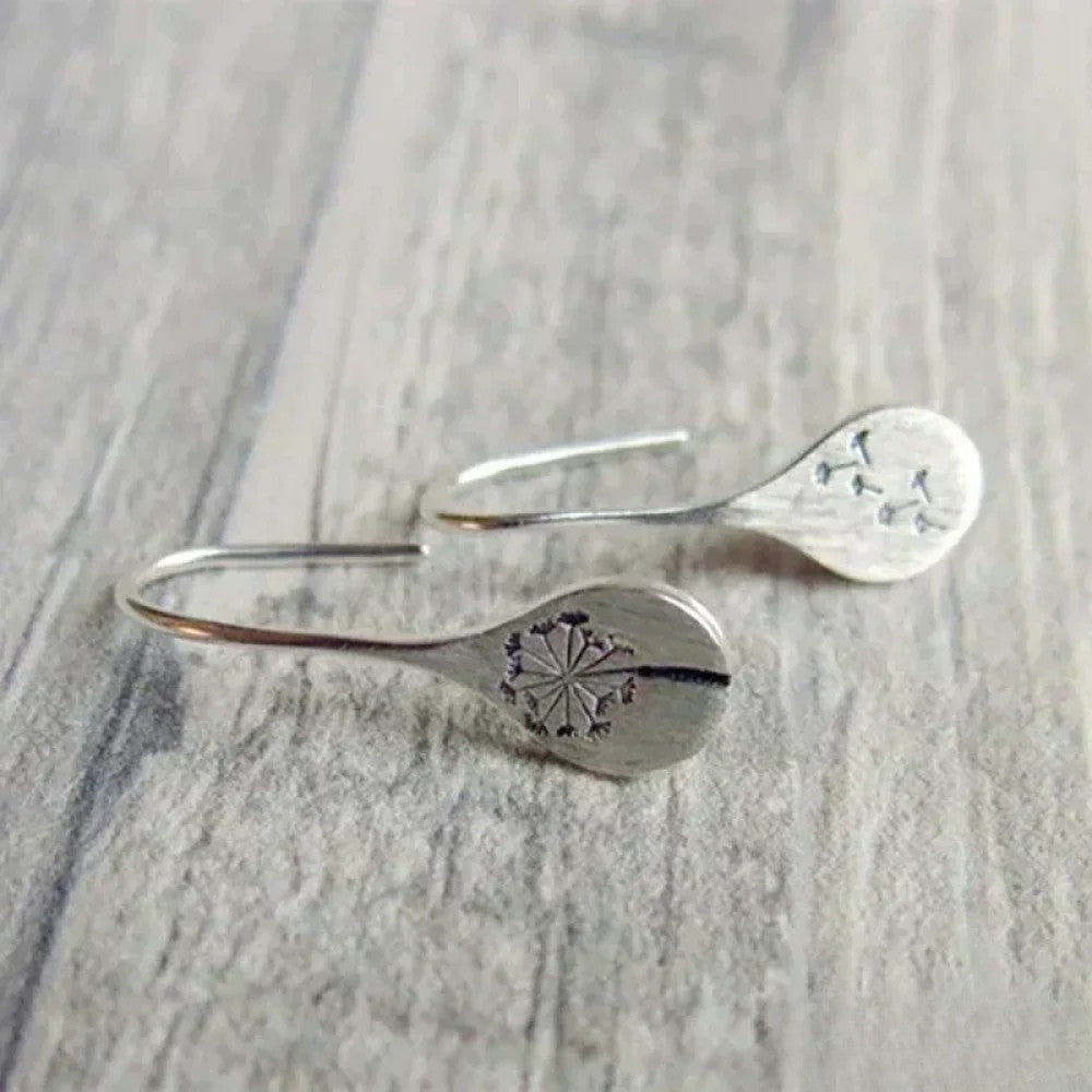 Sophie | Elegant Silver Dandelion Leaf Earrings for Women