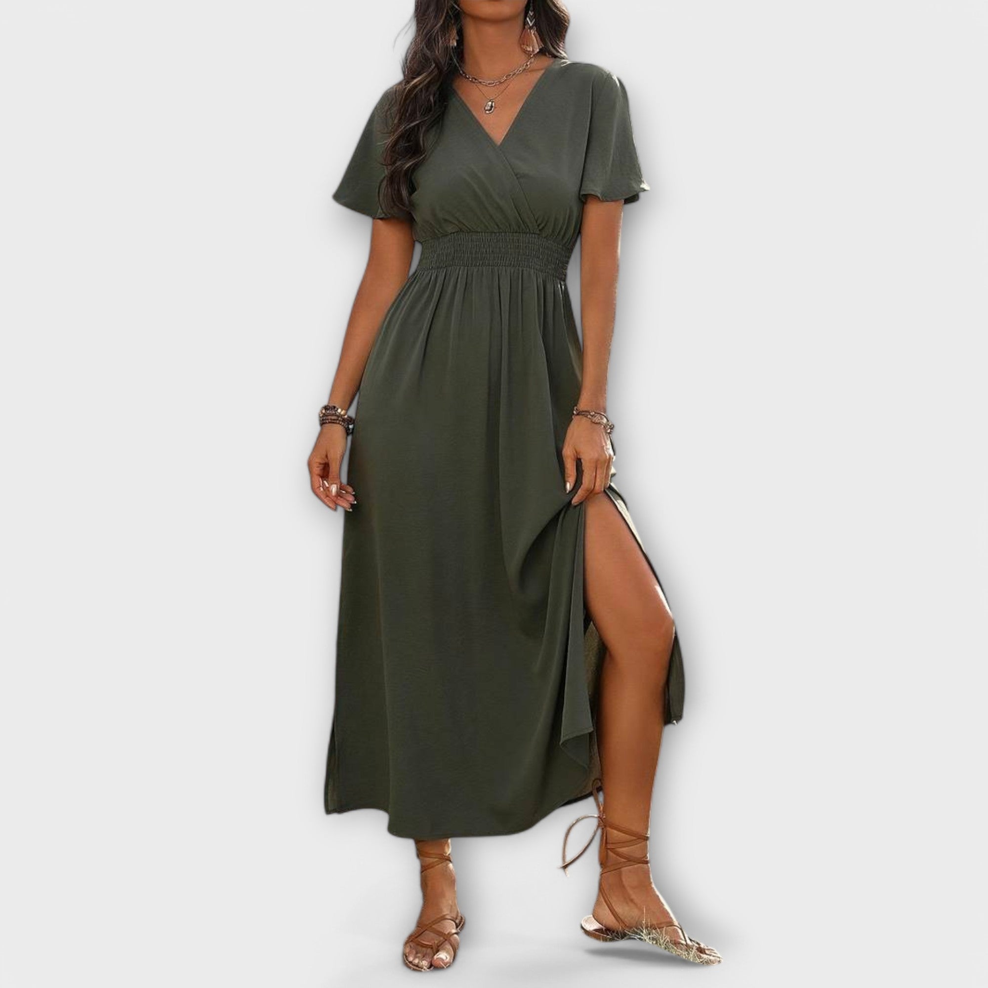 Sophie | Elegant V-Neck Summer Dress for Wedding Guests
