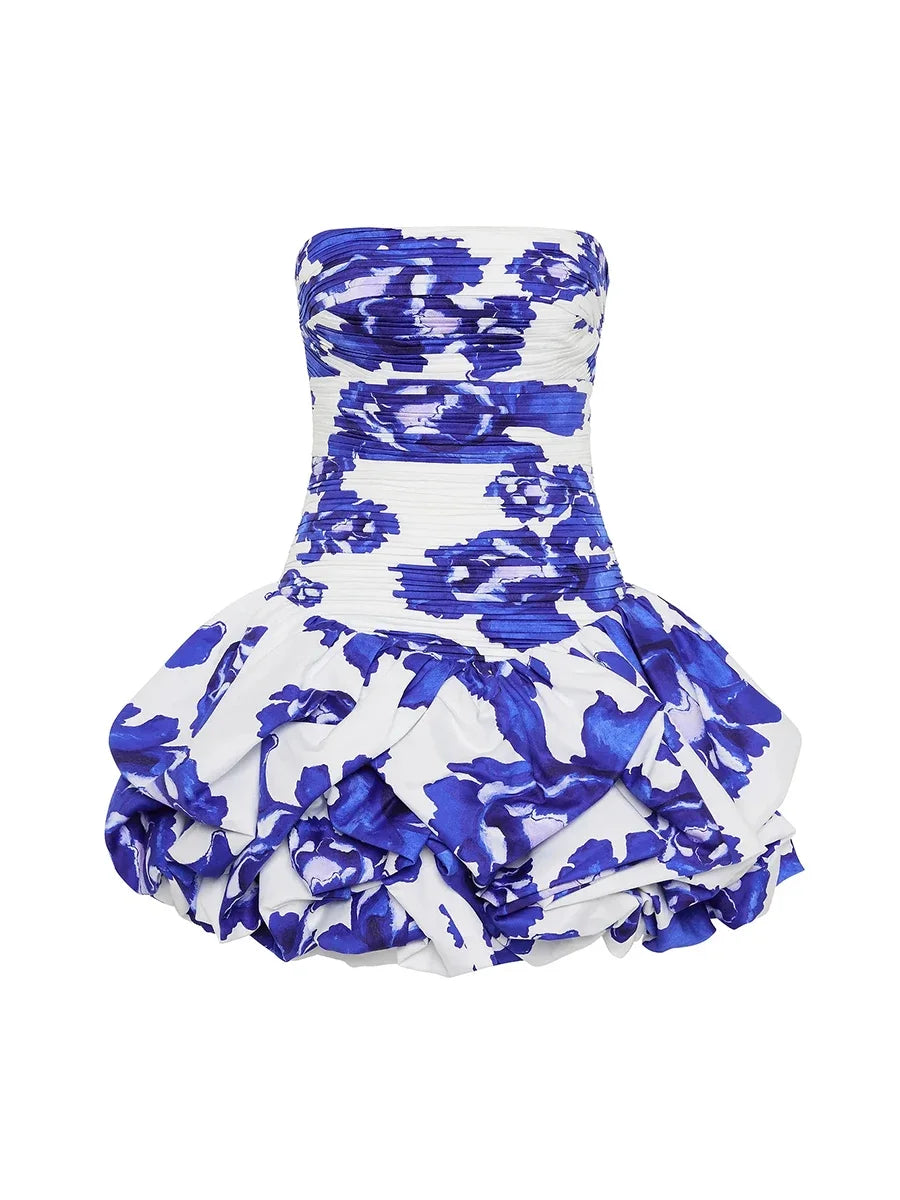 Sophie | Playful Elegant Strapless Bubble Hem Mini Dress