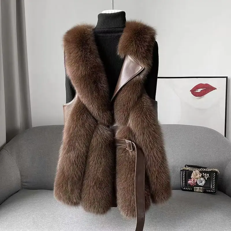 Sophie | Plush Elegant Faux Fur Waistcoat for Women