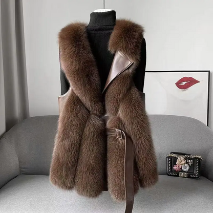Sophie | Plush Elegant Faux Fur Waistcoat for Women