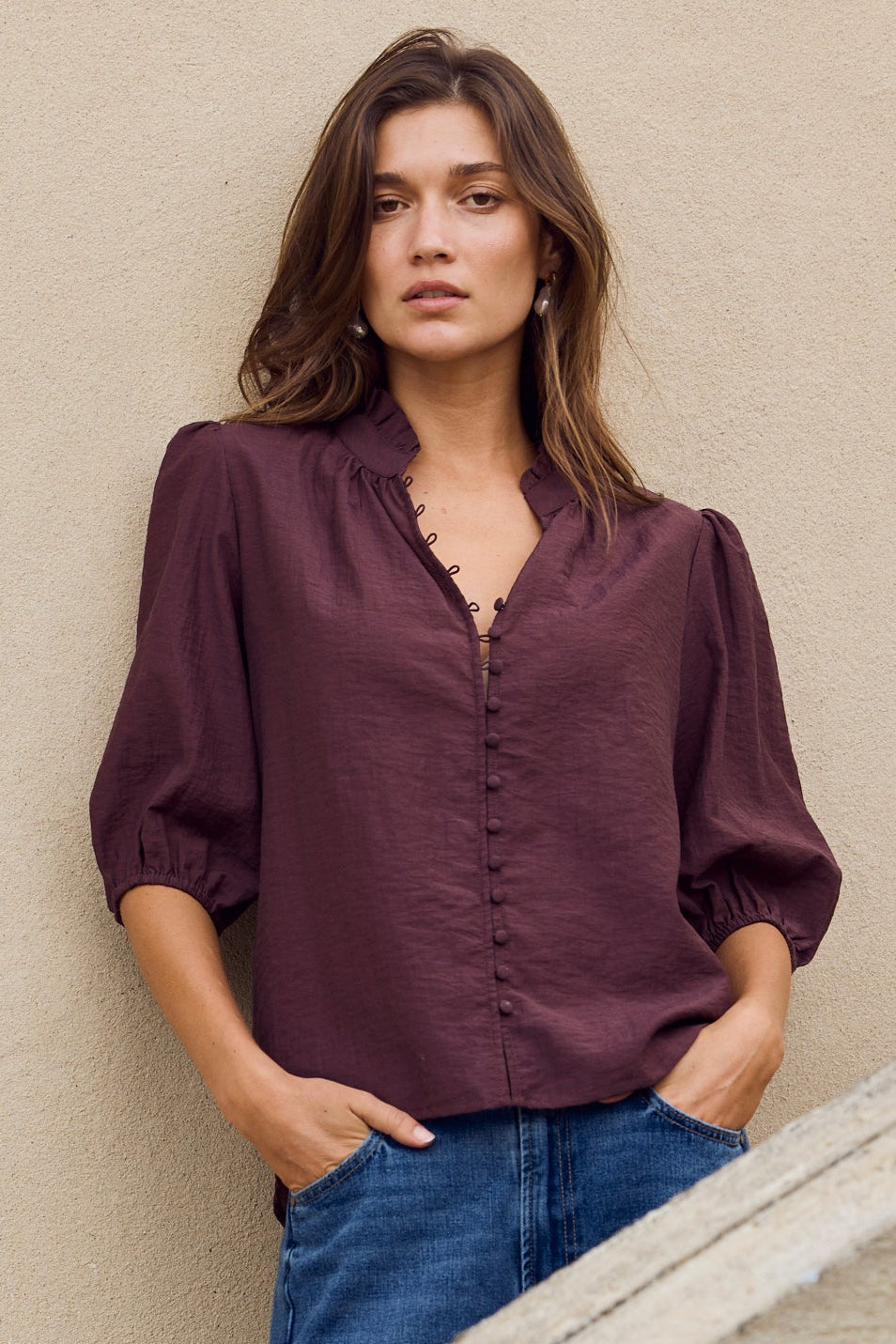 Sophie | Romantic Semi Sheer Puff Sleeve Blouse